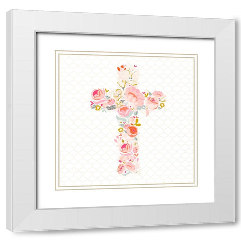 Cross Bouquet II White Modern Wood Framed Art Print with Double Matting by Gardner, Sarah