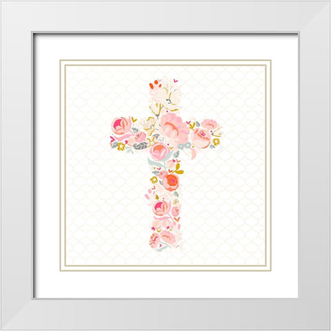Cross Bouquet II White Modern Wood Framed Art Print with Double Matting by Gardner, Sarah
