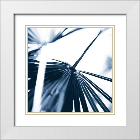 Among Blue Palms II White Modern Wood Framed Art Print with Double Matting by Bryant, Susan