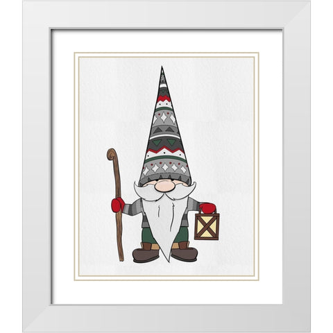 Nature Gnomes II White Modern Wood Framed Art Print with Double Matting by Edwins, Hugo
