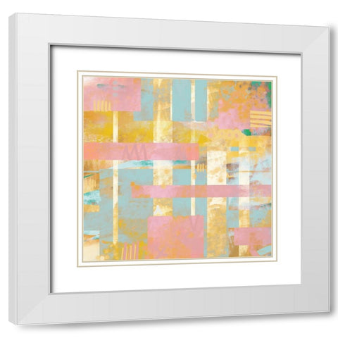 Pastel Pattern White Modern Wood Framed Art Print with Double Matting by Meneely, Dan