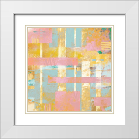 Pastel Pattern White Modern Wood Framed Art Print with Double Matting by Meneely, Dan