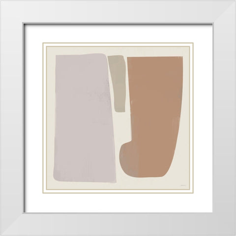 Machine Parts Abstract White Modern Wood Framed Art Print with Double Matting by Meneely, Dan