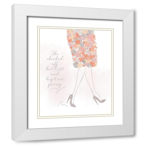 She Kept On Going White Modern Wood Framed Art Print with Double Matting by Quach, Anna