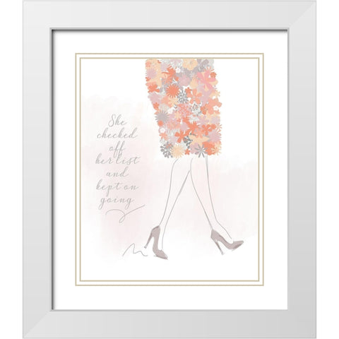 She Kept On Going White Modern Wood Framed Art Print with Double Matting by Quach, Anna