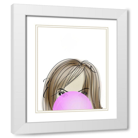 Visions of Hair Style III White Modern Wood Framed Art Print with Double Matting by Quach, Anna