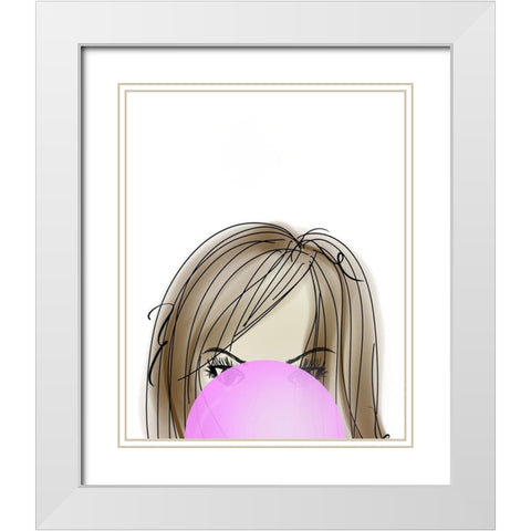 Visions of Hair Style III White Modern Wood Framed Art Print with Double Matting by Quach, Anna