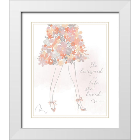 She Designed a Life She Loved White Modern Wood Framed Art Print with Double Matting by Quach, Anna