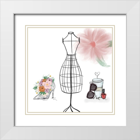 Visions of Fashion VI White Modern Wood Framed Art Print with Double Matting by Quach, Anna