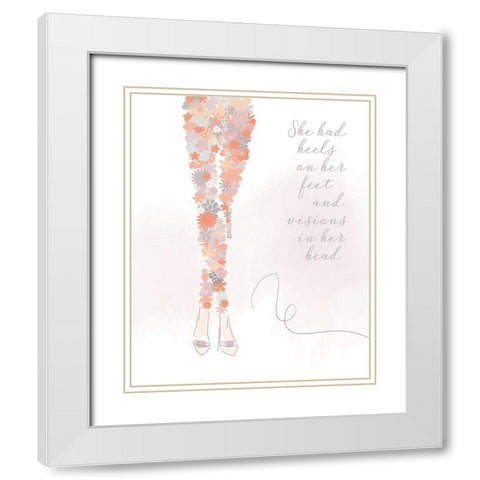 Visions White Modern Wood Framed Art Print with Double Matting by Quach, Anna