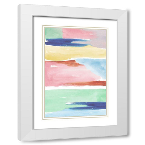 Rainbow Explosion II White Modern Wood Framed Art Print with Double Matting by Medley, Elizabeth