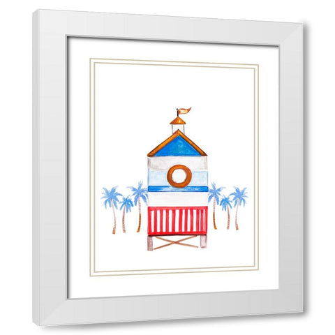 Lifeguard House III White Modern Wood Framed Art Print with Double Matting by Del Sol, Ani