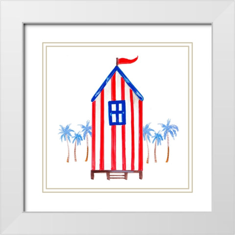 Lifeguard House I White Modern Wood Framed Art Print with Double Matting by Del Sol, Ani