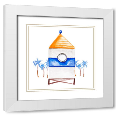 Lifeguard House II White Modern Wood Framed Art Print with Double Matting by Del Sol, Ani