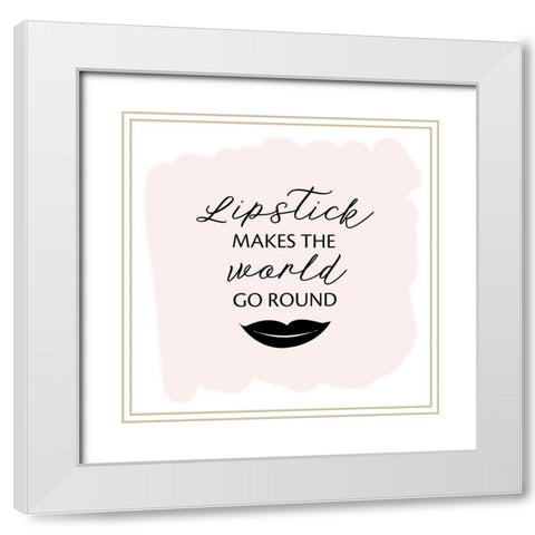 Lipstick World White Modern Wood Framed Art Print with Double Matting by Wilson, Kali