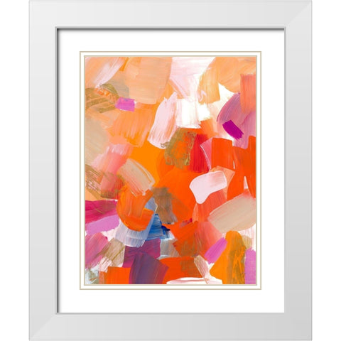 Confetti Petals White Modern Wood Framed Art Print with Double Matting by Loreth, Lanie