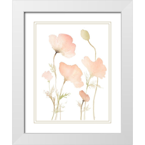Early Summer Poppies I White Modern Wood Framed Art Print with Double Matting by Loreth, Lanie