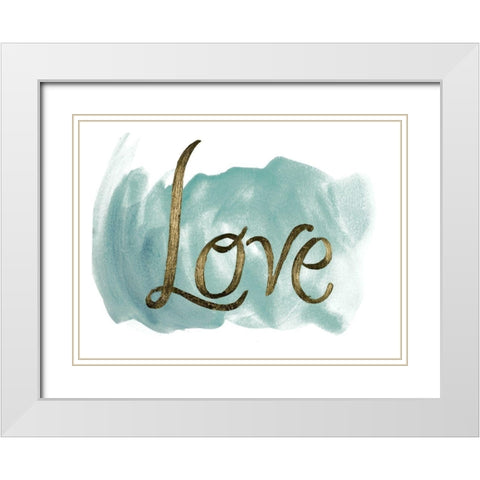Love White Modern Wood Framed Art Print with Double Matting by Pinto, Patricia