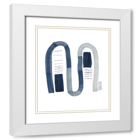 Organic Shapes I White Modern Wood Framed Art Print with Double Matting by Danelle, B.