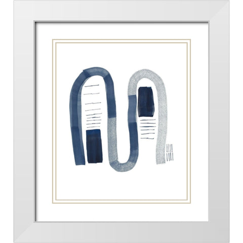 Organic Shapes I White Modern Wood Framed Art Print with Double Matting by Danelle, B.