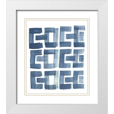 Organic Shapes II White Modern Wood Framed Art Print with Double Matting by Danelle, B.