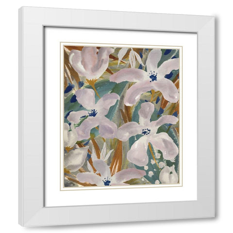 Femme Floral I White Modern Wood Framed Art Print with Double Matting by Medley, Elizabeth