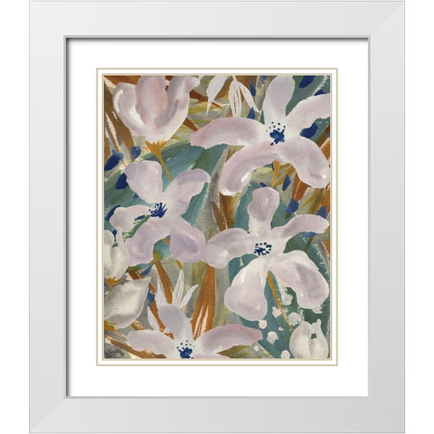 Femme Floral I White Modern Wood Framed Art Print with Double Matting by Medley, Elizabeth
