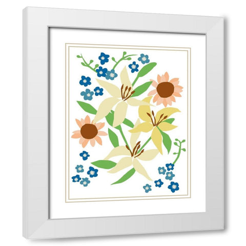 Wildflowers I White Modern Wood Framed Art Print with Double Matting by Bucheli, Jen