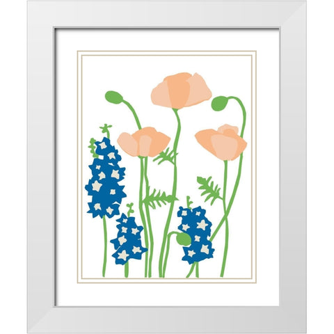 Wildflowers II White Modern Wood Framed Art Print with Double Matting by Bucheli, Jen