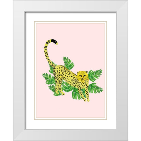 Cheetah On The Lookout I White Modern Wood Framed Art Print with Double Matting by Bucheli, Jen