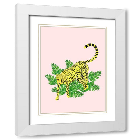 Cheetah On The Lookout II White Modern Wood Framed Art Print with Double Matting by Bucheli, Jen