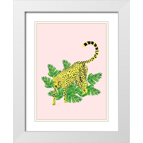 Cheetah On The Lookout II White Modern Wood Framed Art Print with Double Matting by Bucheli, Jen