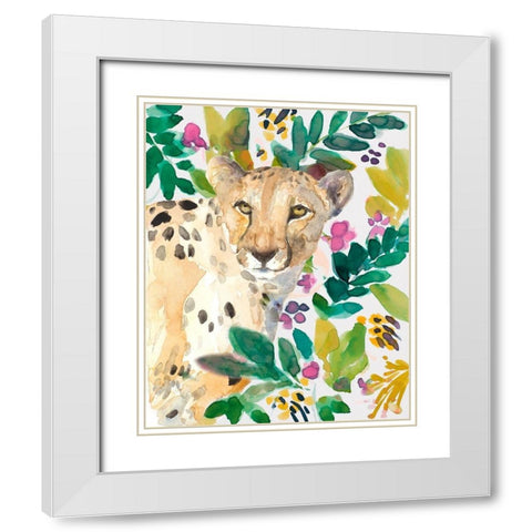Garden Cheetah White Modern Wood Framed Art Print with Double Matting by Loreth, Lanie