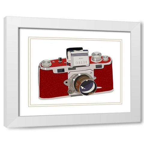 Retro Camera White Modern Wood Framed Art Print with Double Matting by Bucheli, Jen