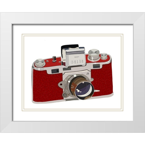 Retro Camera White Modern Wood Framed Art Print with Double Matting by Bucheli, Jen