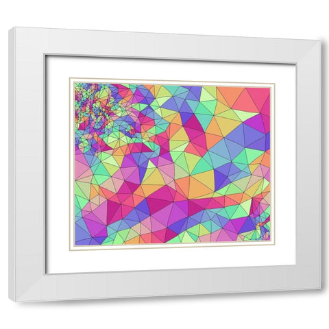 Colorful Rainbow Pattern White Modern Wood Framed Art Print with Double Matting by Bucheli, Jen