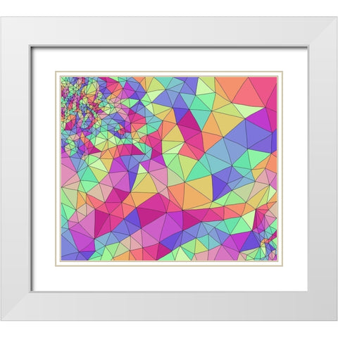 Colorful Rainbow Pattern White Modern Wood Framed Art Print with Double Matting by Bucheli, Jen