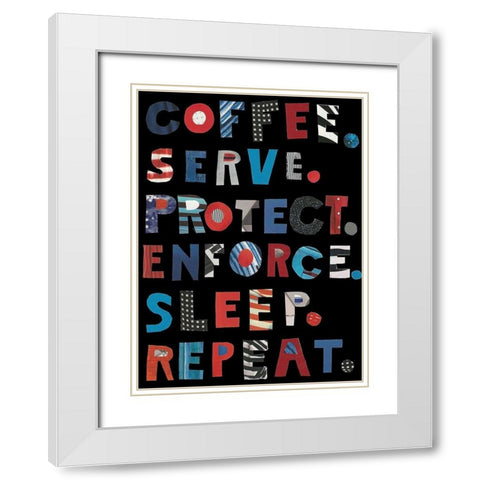 Policemans Inspiration White Modern Wood Framed Art Print with Double Matting by Bucheli, Jen