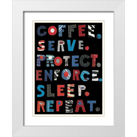 Policemans Inspiration White Modern Wood Framed Art Print with Double Matting by Bucheli, Jen