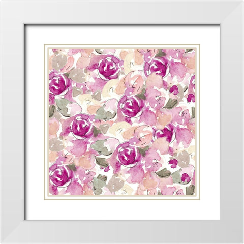 Beautiful Lilac Florals White Modern Wood Framed Art Print with Double Matting by Loreth, Lanie