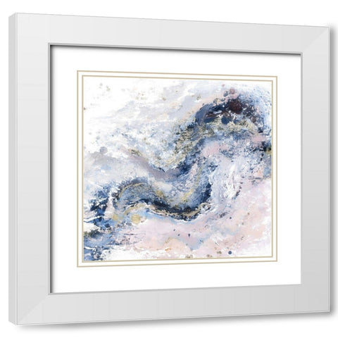 Tierra Azul White Modern Wood Framed Art Print with Double Matting by Pinto, Patricia