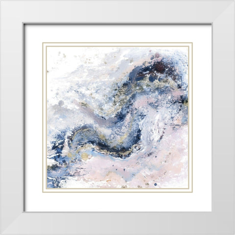 Tierra Azul White Modern Wood Framed Art Print with Double Matting by Pinto, Patricia