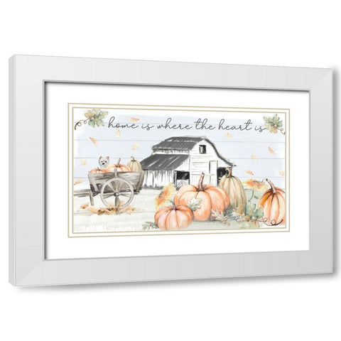 Pumpkin Barn White Modern Wood Framed Art Print with Double Matting by Pinto, Patricia