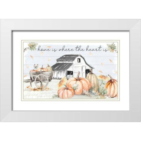Pumpkin Barn White Modern Wood Framed Art Print with Double Matting by Pinto, Patricia
