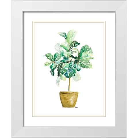 Fig Plant White Modern Wood Framed Art Print with Double Matting by Pinto, Patricia