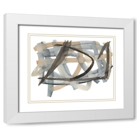Lost Trails I White Modern Wood Framed Art Print with Double Matting by Torres, Melanie