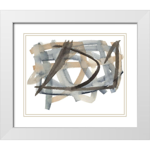 Lost Trails I White Modern Wood Framed Art Print with Double Matting by Torres, Melanie