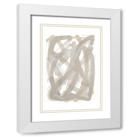 Found Trails II White Modern Wood Framed Art Print with Double Matting by Torres, Melanie