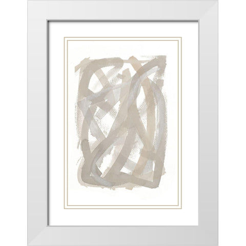 Found Trails II White Modern Wood Framed Art Print with Double Matting by Torres, Melanie
