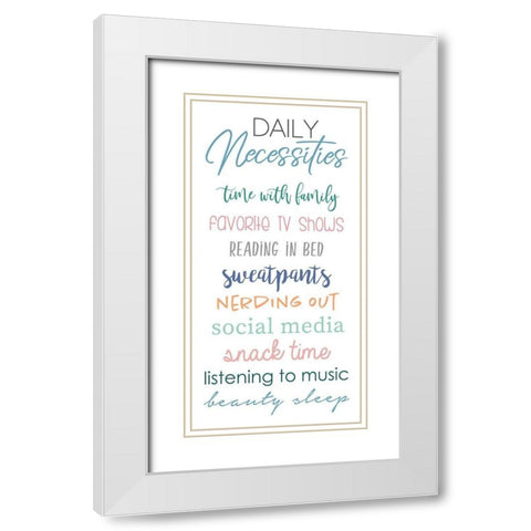 Daily Necessities on White White Modern Wood Framed Art Print with Double Matting by Quach, Anna